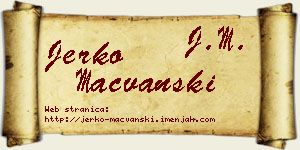 Jerko Mačvanski vizit kartica